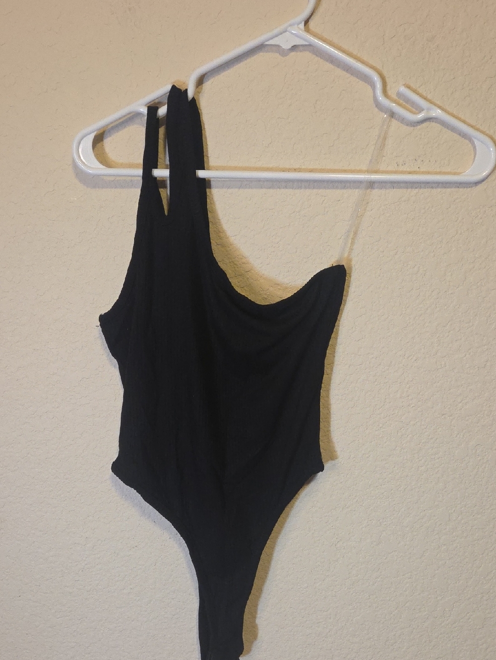 Bozzolo Black One-Shoulder Bodysuit